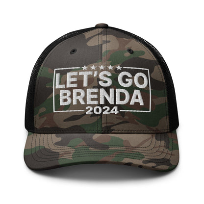 Let’s Go Brenda FKH Camo Trucker Hat - Camo/Black - Headwear