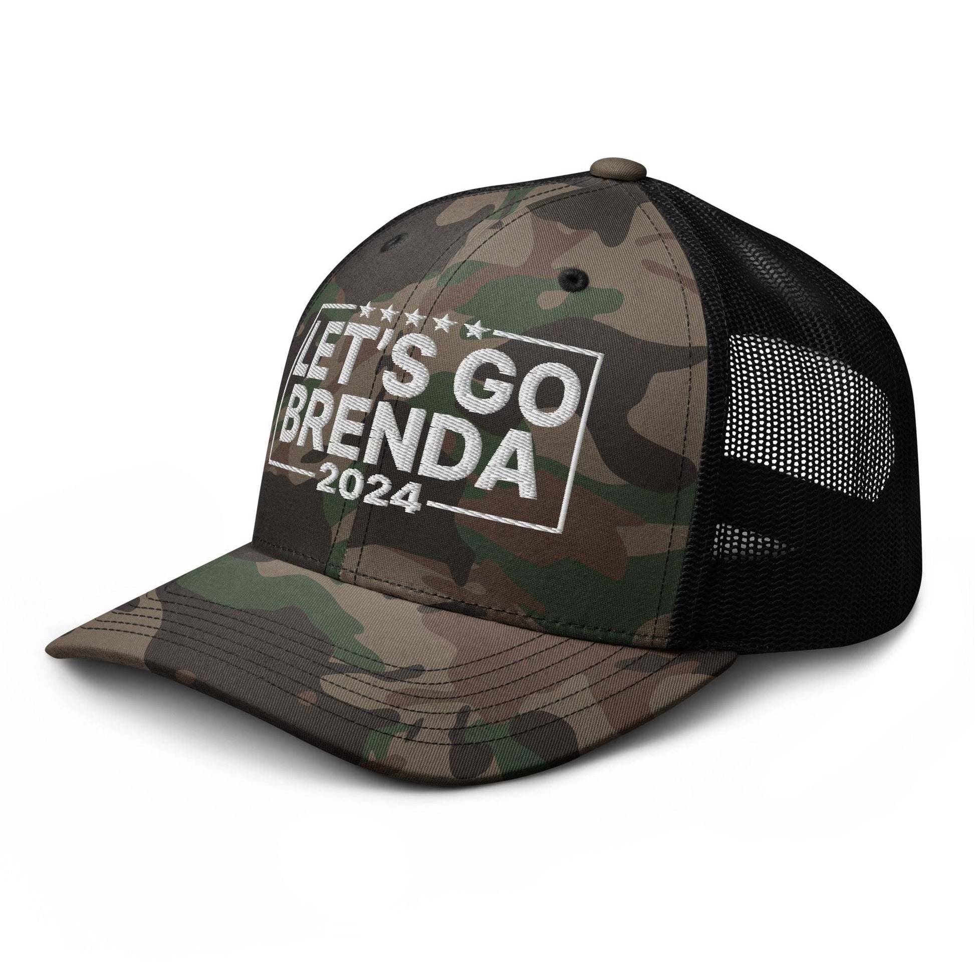 Let’s Go Brenda FKH Camo Trucker Hat - Headwear