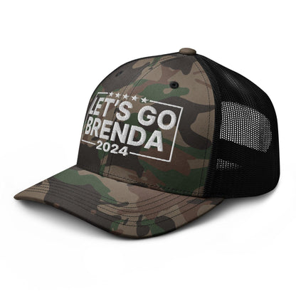 Let’s Go Brenda FKH Camo Trucker Hat - Headwear