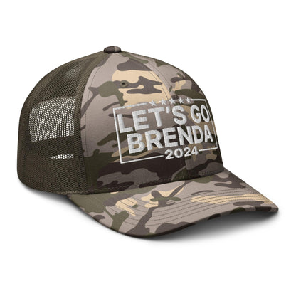 Let’s Go Brenda FKH Camo Trucker Hat - Headwear