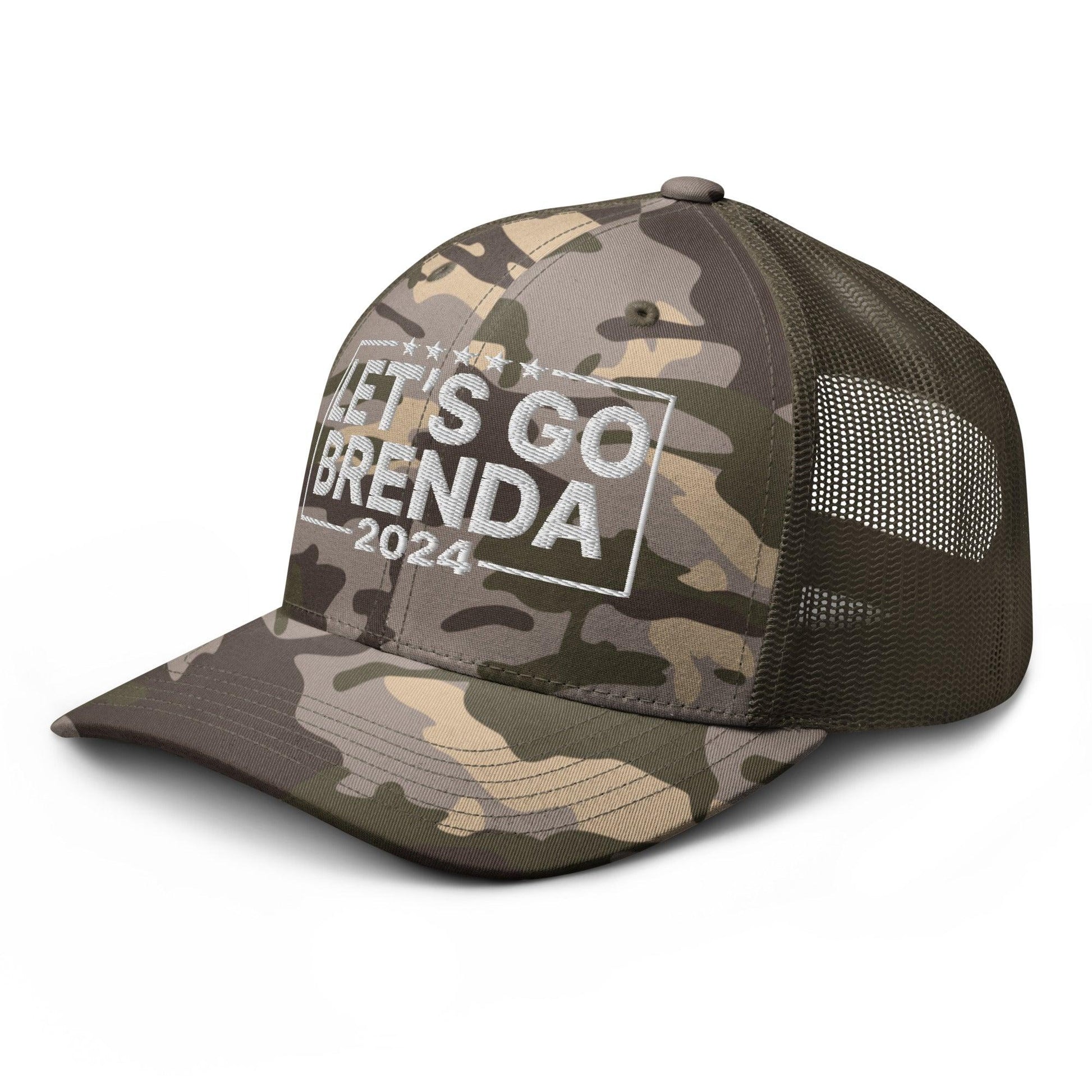 Let’s Go Brenda FKH Camo Trucker Hat - Headwear