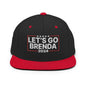 Let’s Go Brenda FKH Flat Bill Brim Snapback Hat - Black/ Red - Headwear