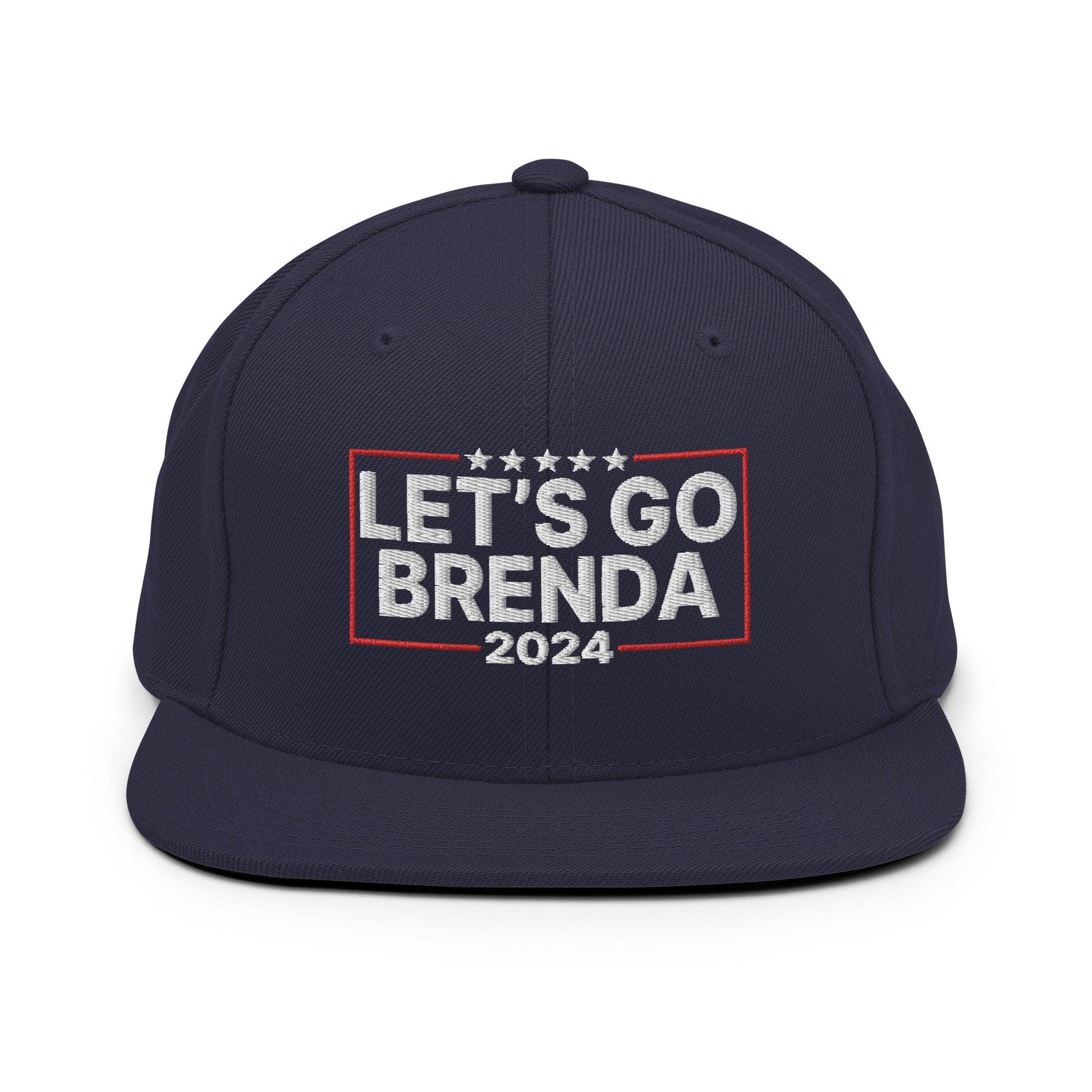 Let’s Go Brenda FKH Flat Bill Brim Snapback Hat - Navy - Headwear