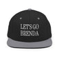 Let’s Go Brenda Flat Bill Brim Snapback Hat - Black/ Silver - Headwear