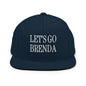 Let’s Go Brenda Flat Bill Brim Snapback Hat - Dark Navy - Headwear