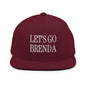 Let’s Go Brenda Flat Bill Brim Snapback Hat - Maroon - Headwear