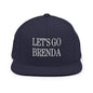 Let’s Go Brenda Flat Bill Brim Snapback Hat - Navy - Headwear