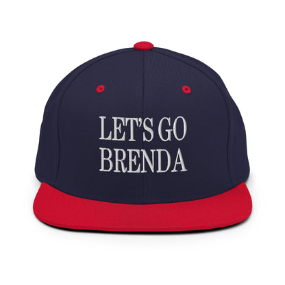 Let’s Go Brenda Flat Bill Brim Snapback Hat - Navy/ Red - Headwear