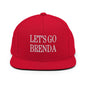 Let’s Go Brenda Flat Bill Brim Snapback Hat - Red - Headwear
