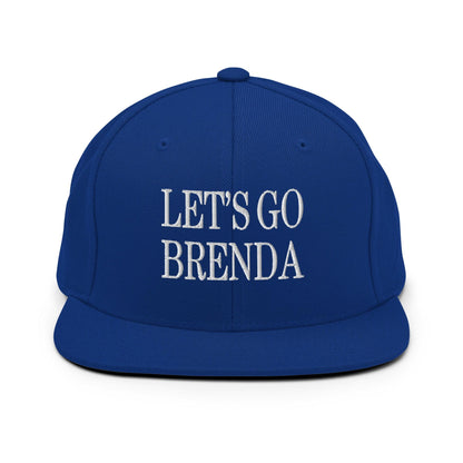 Let’s Go Brenda Flat Bill Brim Snapback Hat - Royal Blue - Headwear