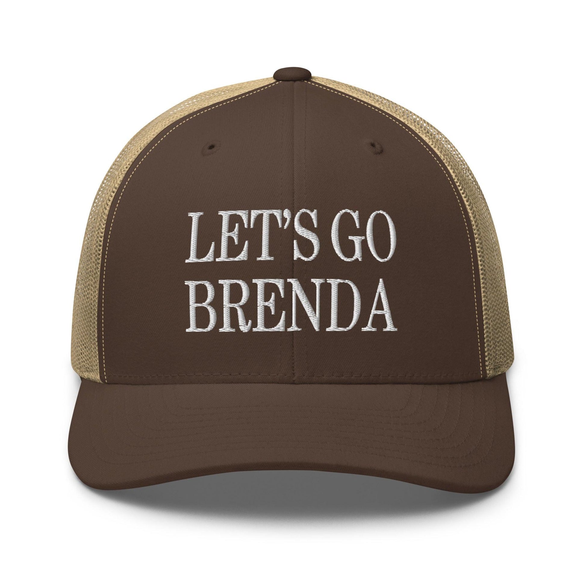 Let’s Go Brenda Retro Trucker Hat - Brown/ Khaki - Headwear