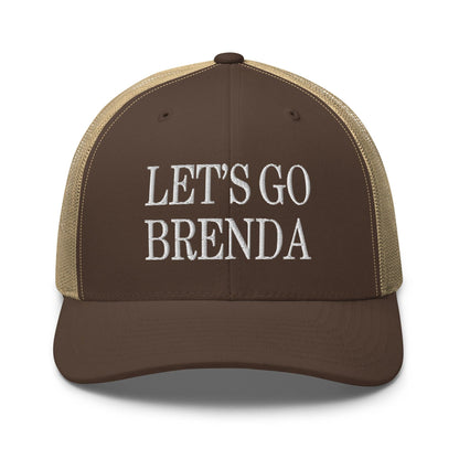 Let’s Go Brenda Retro Trucker Hat - Brown/ Khaki - Headwear