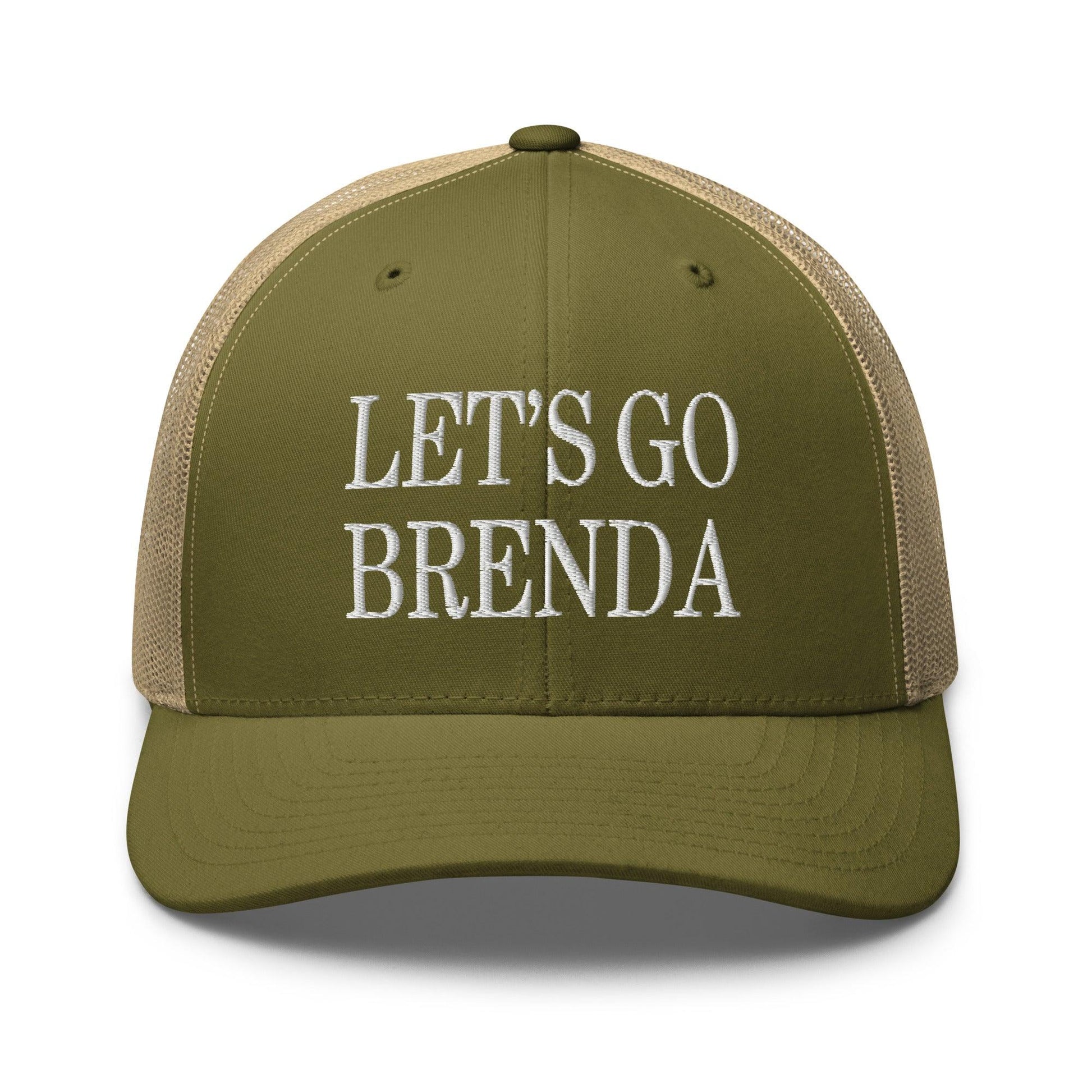 Let’s Go Brenda Retro Trucker Hat - Moss/ Khaki - Headwear
