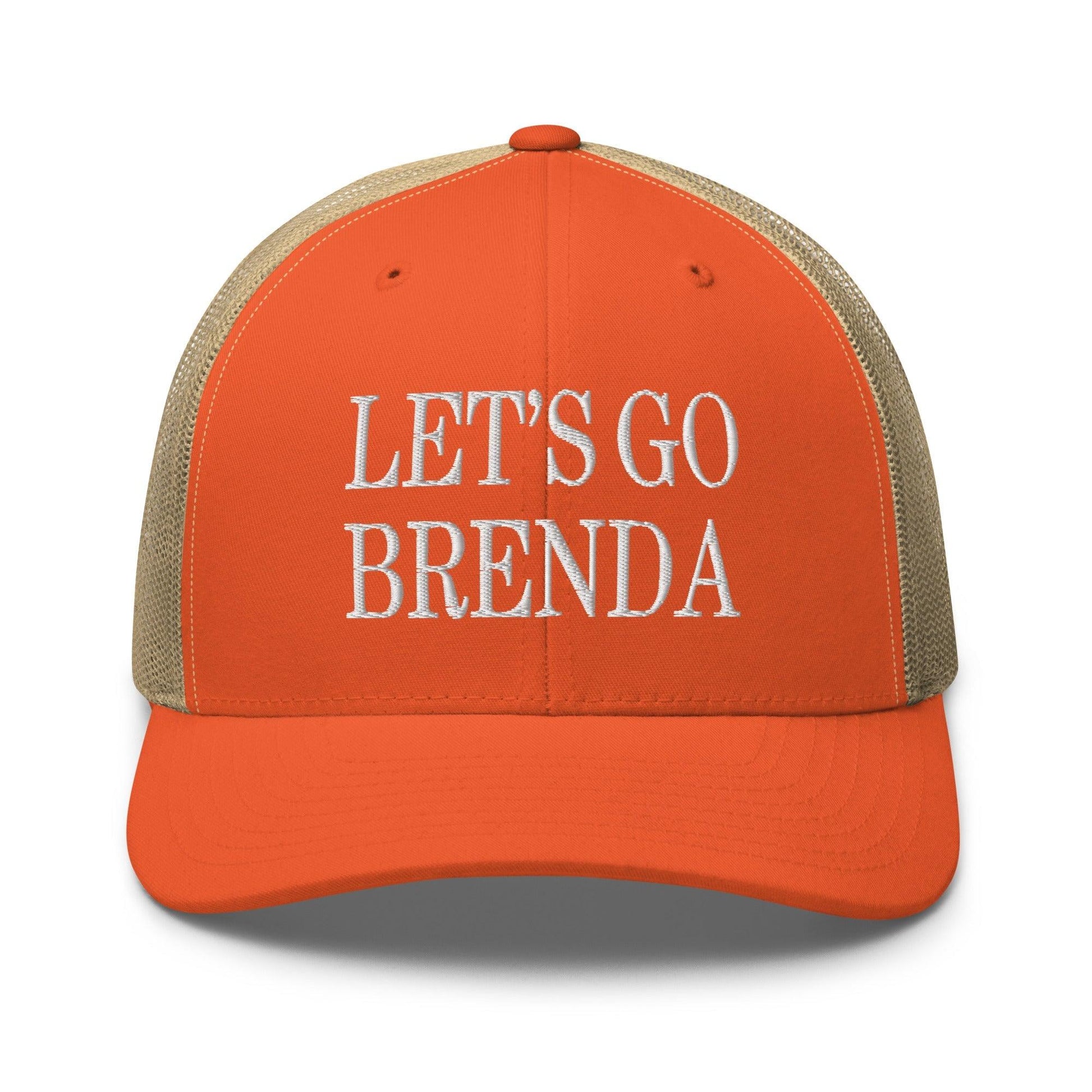 Let’s Go Brenda Retro Trucker Hat - Rustic Orange/ Khaki - Headwear