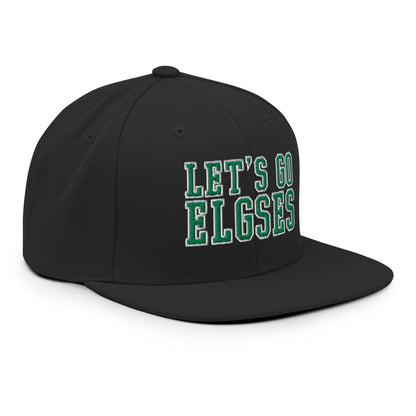 Let’s Go Elgses Embroidered Flat Brim Bill Snapback Hat