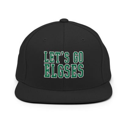 Let’s Go Elgses Embroidered Flat Brim Bill Snapback Hat
