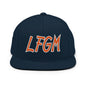 LFGM New York Baseball Flat Bill Brim Snapback Hat - Dark Navy