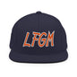 LFGM New York Baseball Flat Bill Brim Snapback Hat - Navy