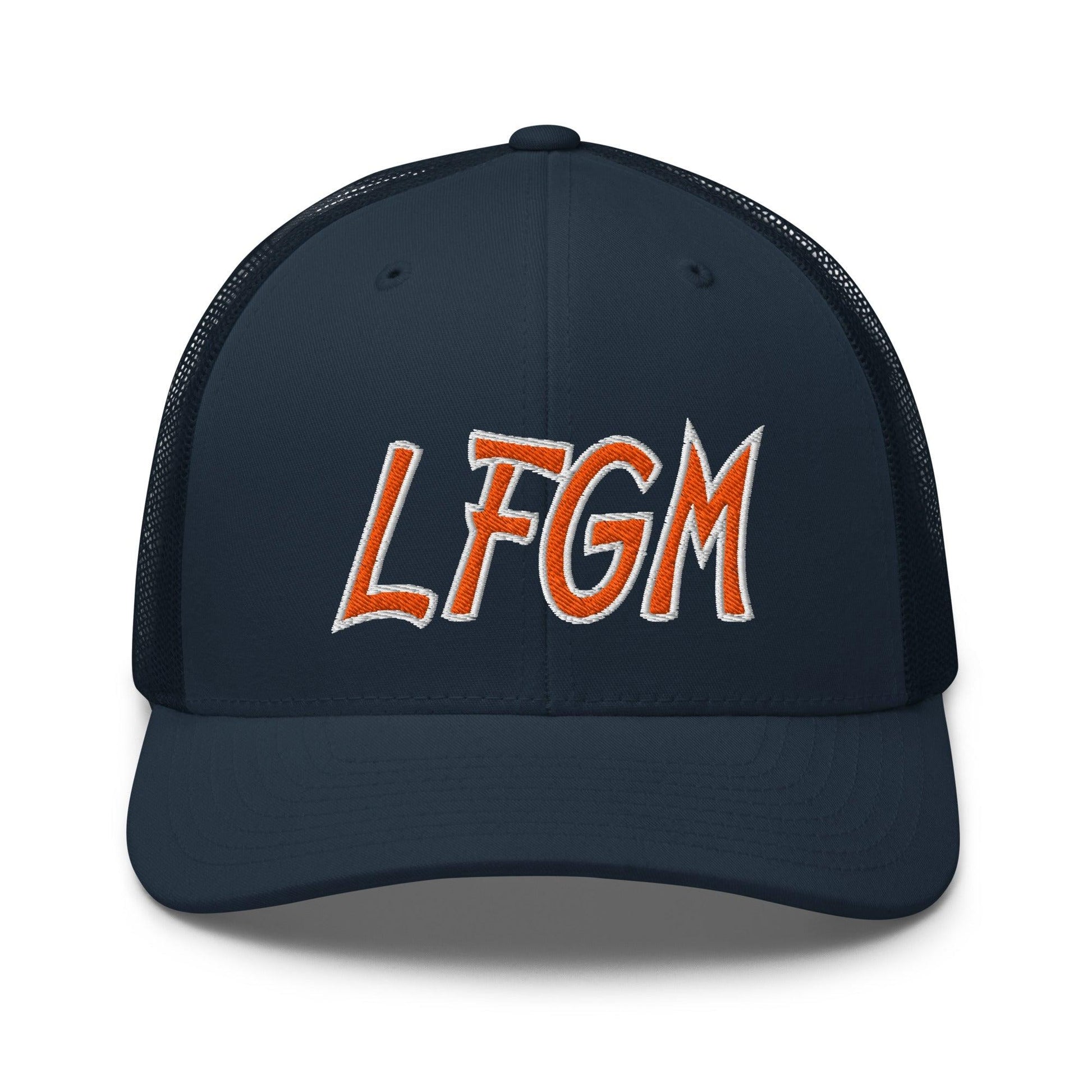 LFGM New York Baseball Mesh Trucker Hat - Navy