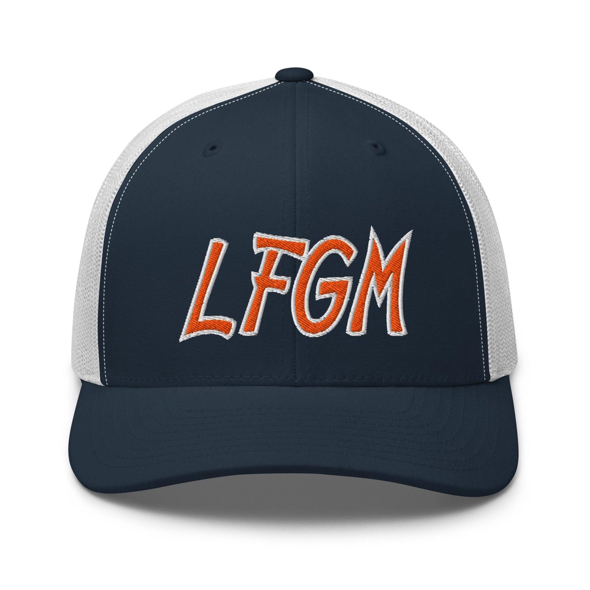 LFGM New York Baseball Mesh Trucker Hat - Navy/ White