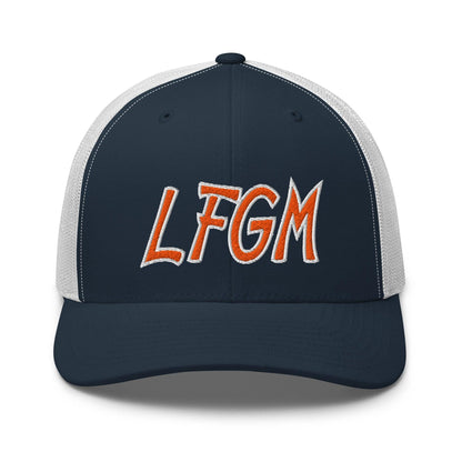 LFGM New York Baseball Mesh Trucker Hat - Navy/ White