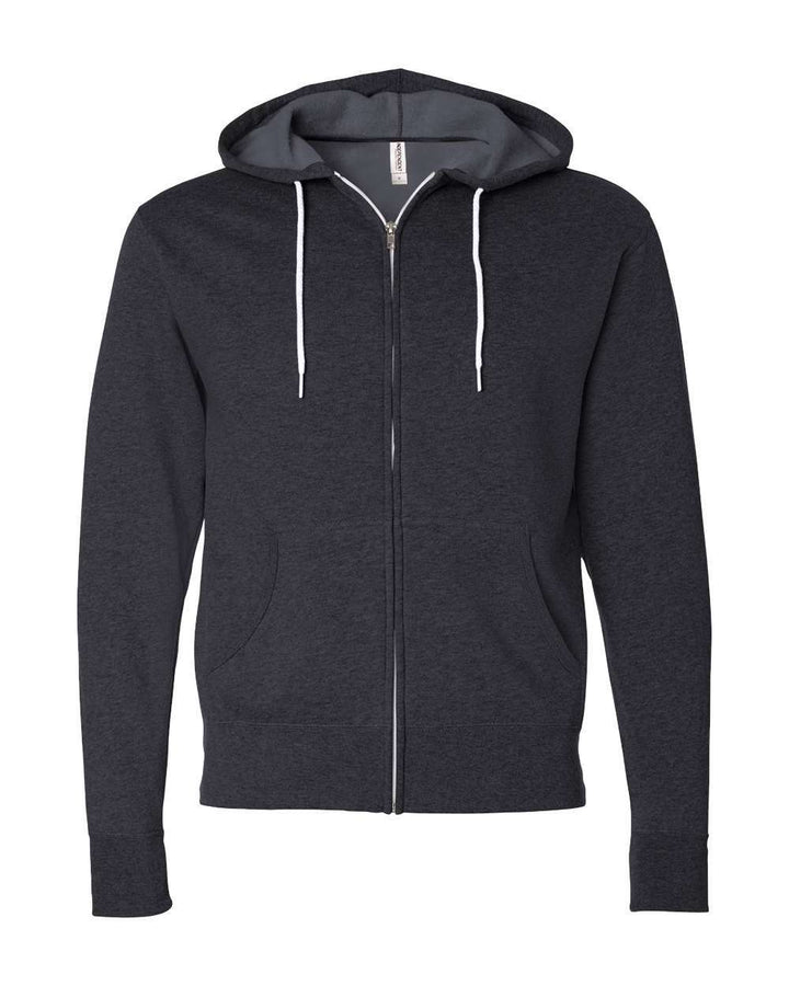 Lightweight Full-Zip Hooded Sweatshirt - AFX90UNZ - Charcoal Heather / XS - Full-Zip Hoodie