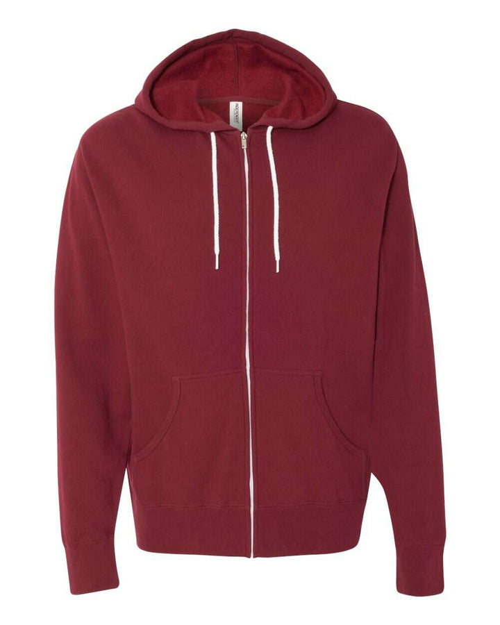 Lightweight Full-Zip Hooded Sweatshirt - AFX90UNZ - Currant / XS - Full-Zip Hoodie