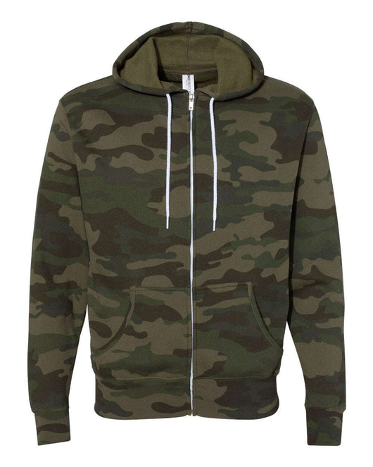Lightweight Full-Zip Hooded Sweatshirt - AFX90UNZ - Forest Camo / XS - Full-Zip Hoodie