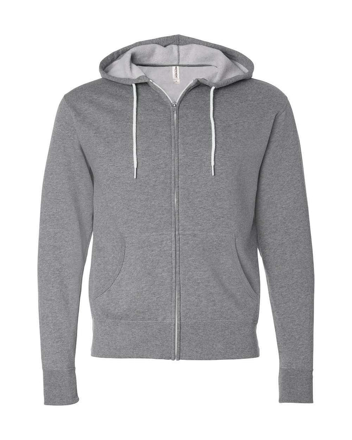 Lightweight Full-Zip Hooded Sweatshirt - AFX90UNZ - Gunmetal Heather / XS - Full-Zip Hoodie