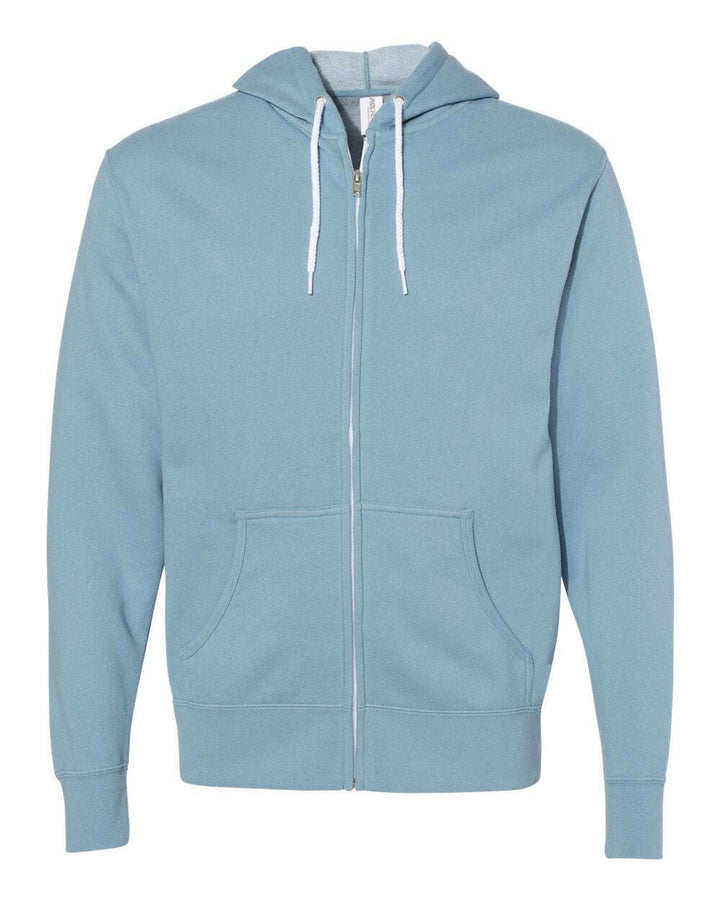 Lightweight Full-Zip Hooded Sweatshirt - AFX90UNZ - Misty Blue / XS - Full-Zip Hoodie