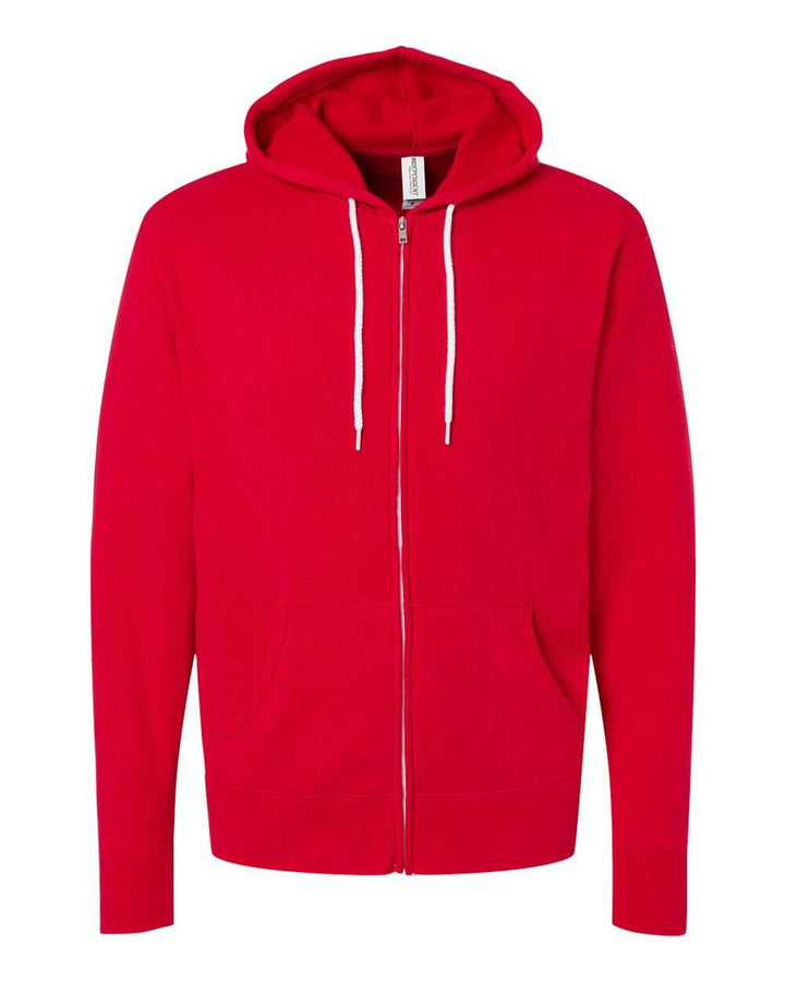 Lightweight Full-Zip Hooded Sweatshirt - AFX90UNZ - Red / XS - Full-Zip Hoodie