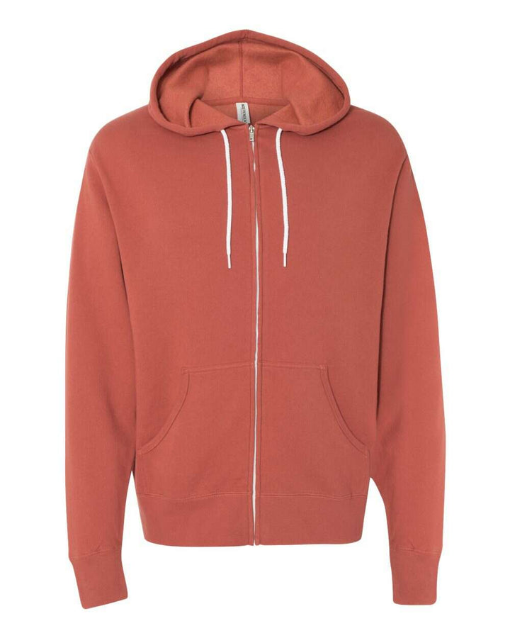 Lightweight Full-Zip Hooded Sweatshirt - AFX90UNZ - Rust / XS - Full-Zip Hoodie