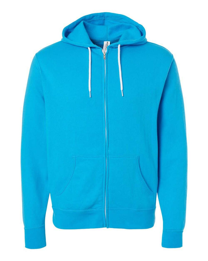 Lightweight Full-Zip Hooded Sweatshirt - AFX90UNZ - Turquoise / M - Full-Zip Hoodie