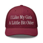 I Like My Girls a Little Bit Older Embroidered Mesh Trucker Hat - Cranberry