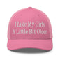 I Like My Girls a Little Bit Older Embroidered Mesh Trucker Hat - Pink