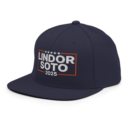 Lindor Soto 2025 Embroidered Flat Bill Brim Snapback Hat