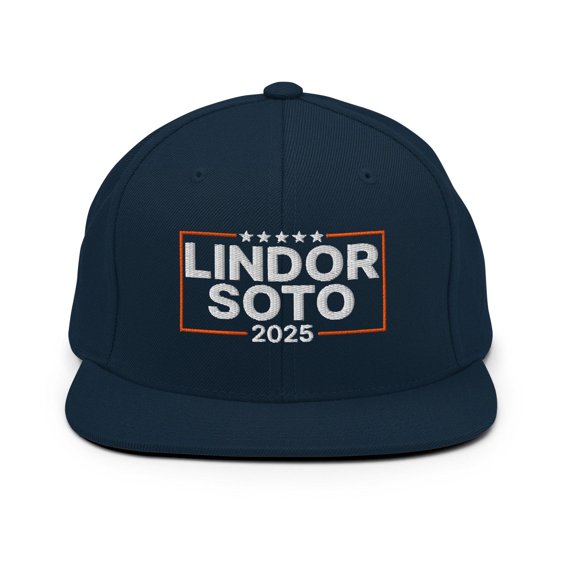 Lindor Soto 2025 Embroidered Flat Bill Brim Snapback Hat - Dark Navy