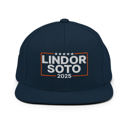 Lindor Soto 2025 Embroidered Flat Bill Brim Snapback Hat - Dark Navy