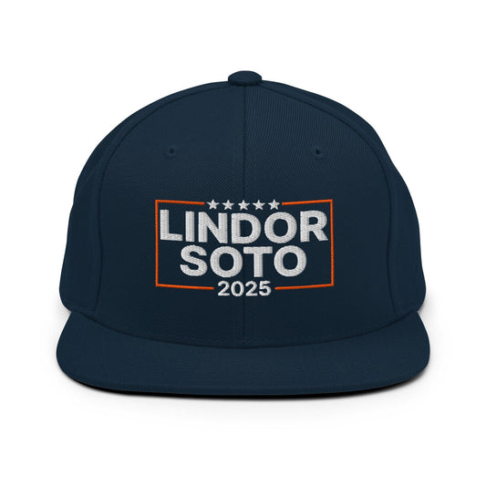 Lindor Soto 2025 Embroidered Flat Bill Brim Snapback Hat - Dark Navy