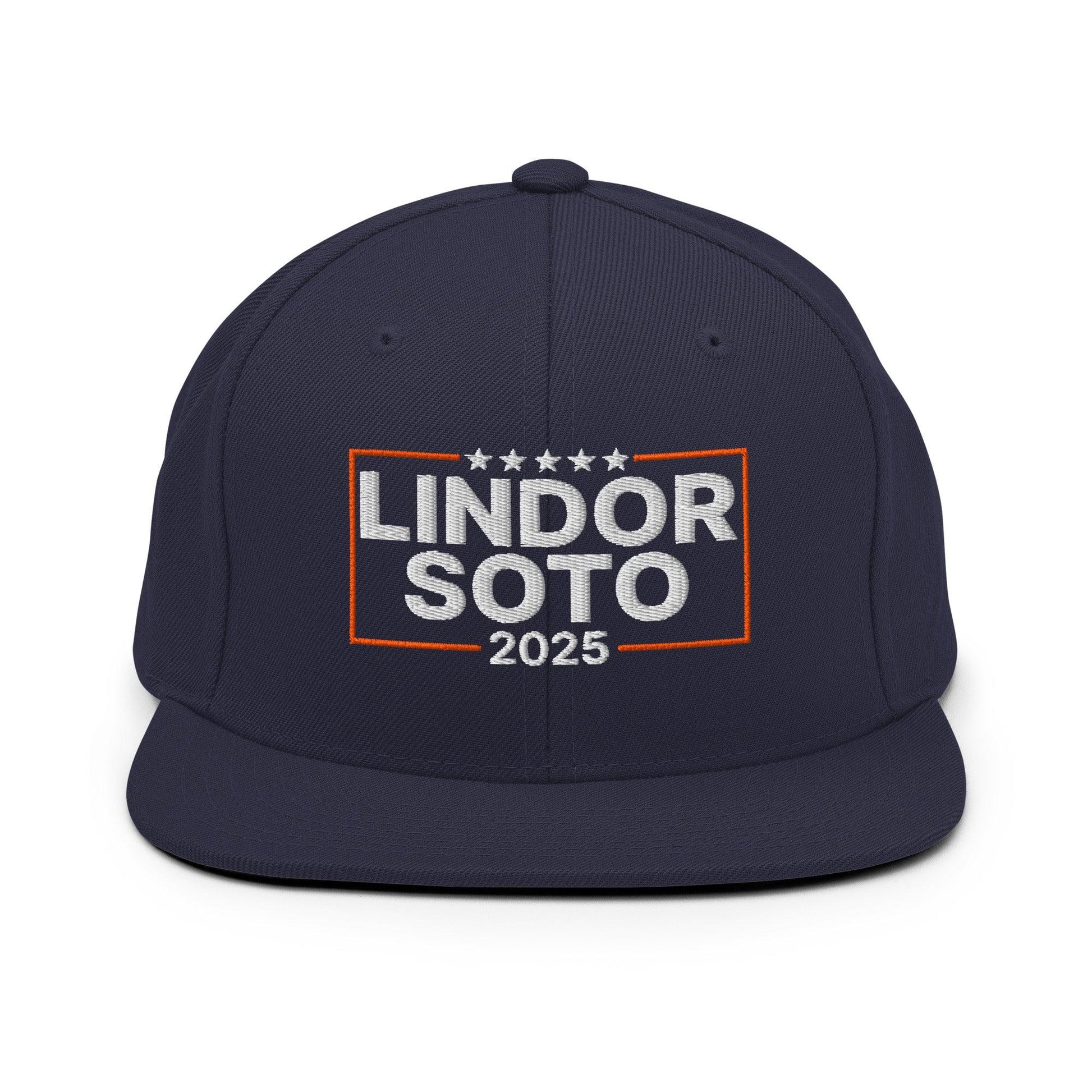 Lindor Soto 2025 Embroidered Flat Bill Brim Snapback Hat - Navy