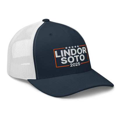 Lindor Soto 2025 Embroidered Mesh Trucker Hat