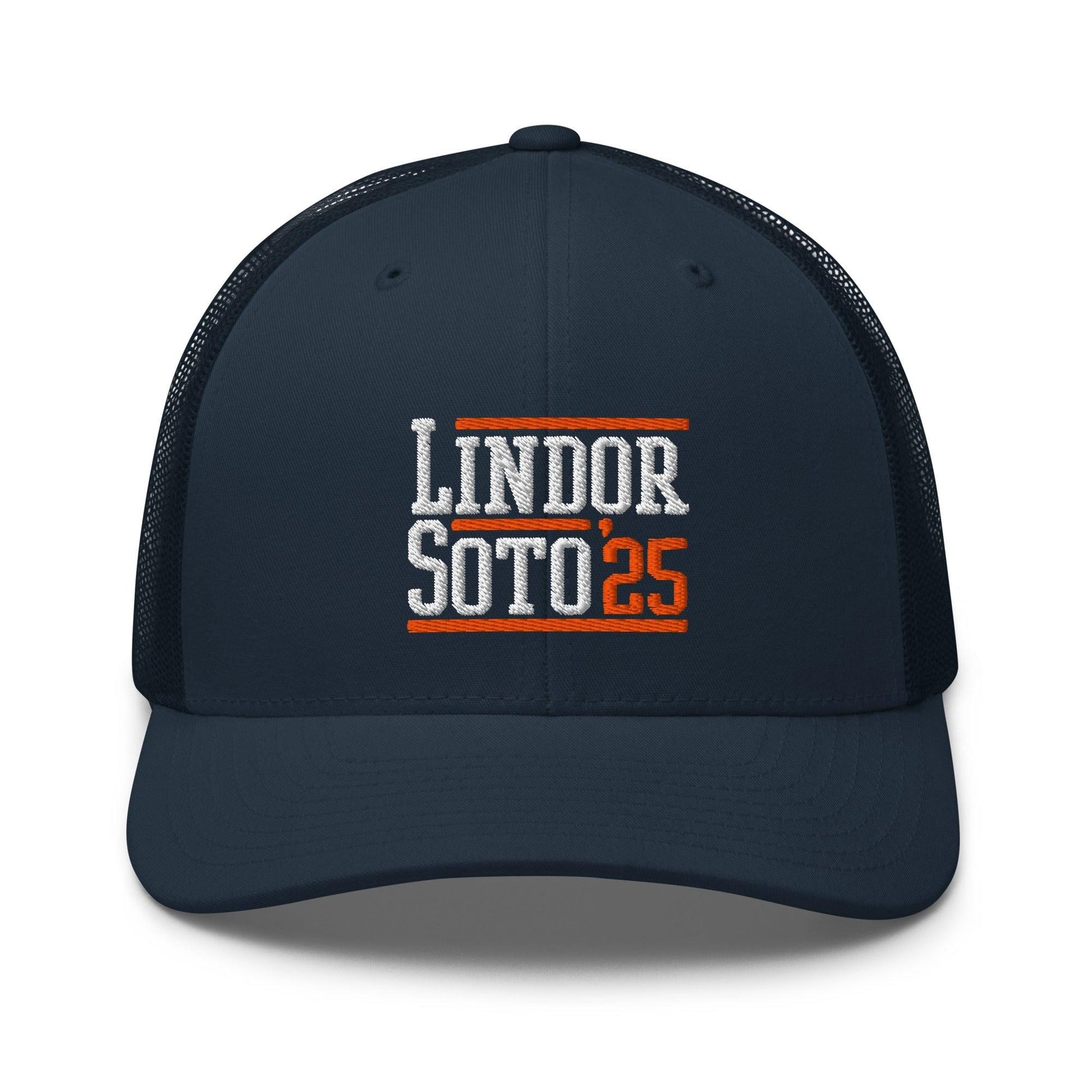 Lindor Soto ’25 2025 Embroidered Mesh Trucker Hat - Navy