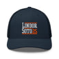 Lindor Soto ’25 2025 Embroidered Mesh Trucker Hat - Navy