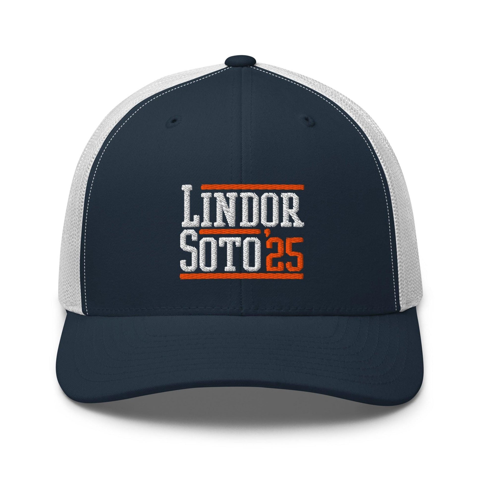 Lindor Soto ’25 2025 Embroidered Mesh Trucker Hat - Navy/ White