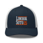 Lindor Soto ’25 2025 Embroidered Mesh Trucker Hat - Navy/ White