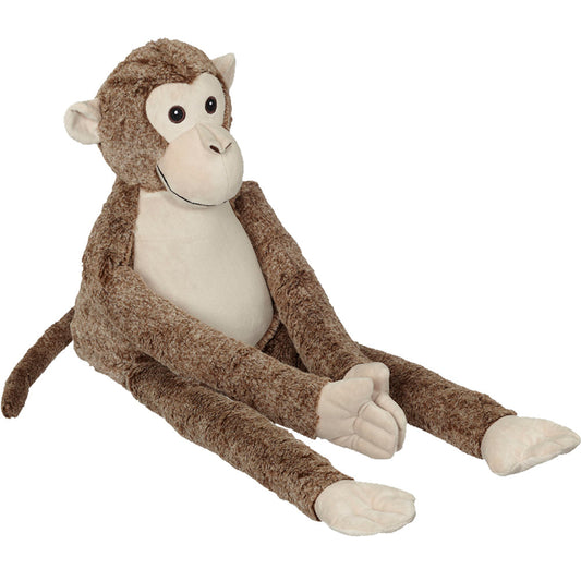Brown plush Lorenzo Long Leg Monkey Buddy, a long leg monkey suitable for custom apparel