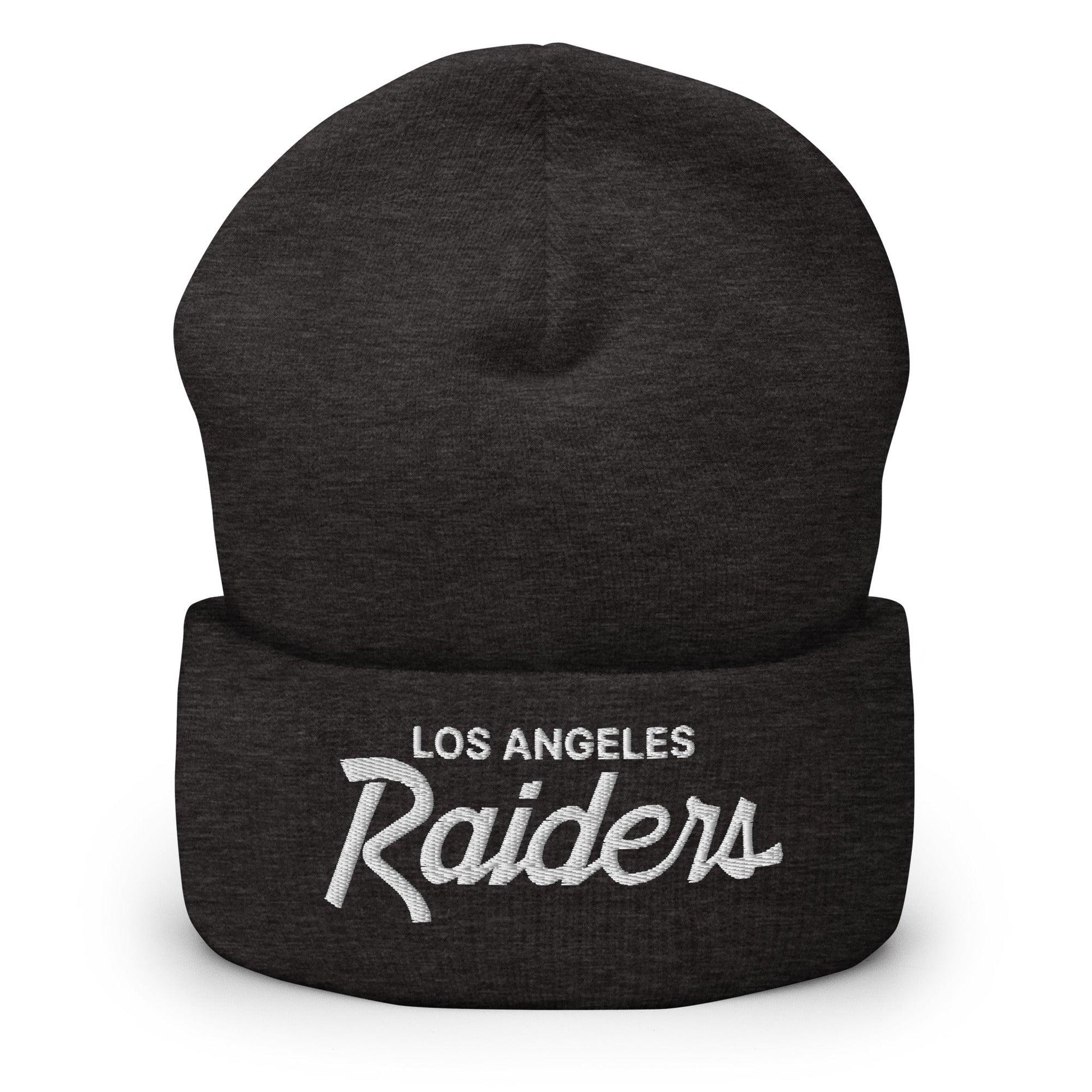 Los Angeles Raiders vintage sports script embroidered knit cuffed beanie for fans