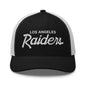 Los Angeles Raiders vintage sports script embroidered mesh trucker hat for fans