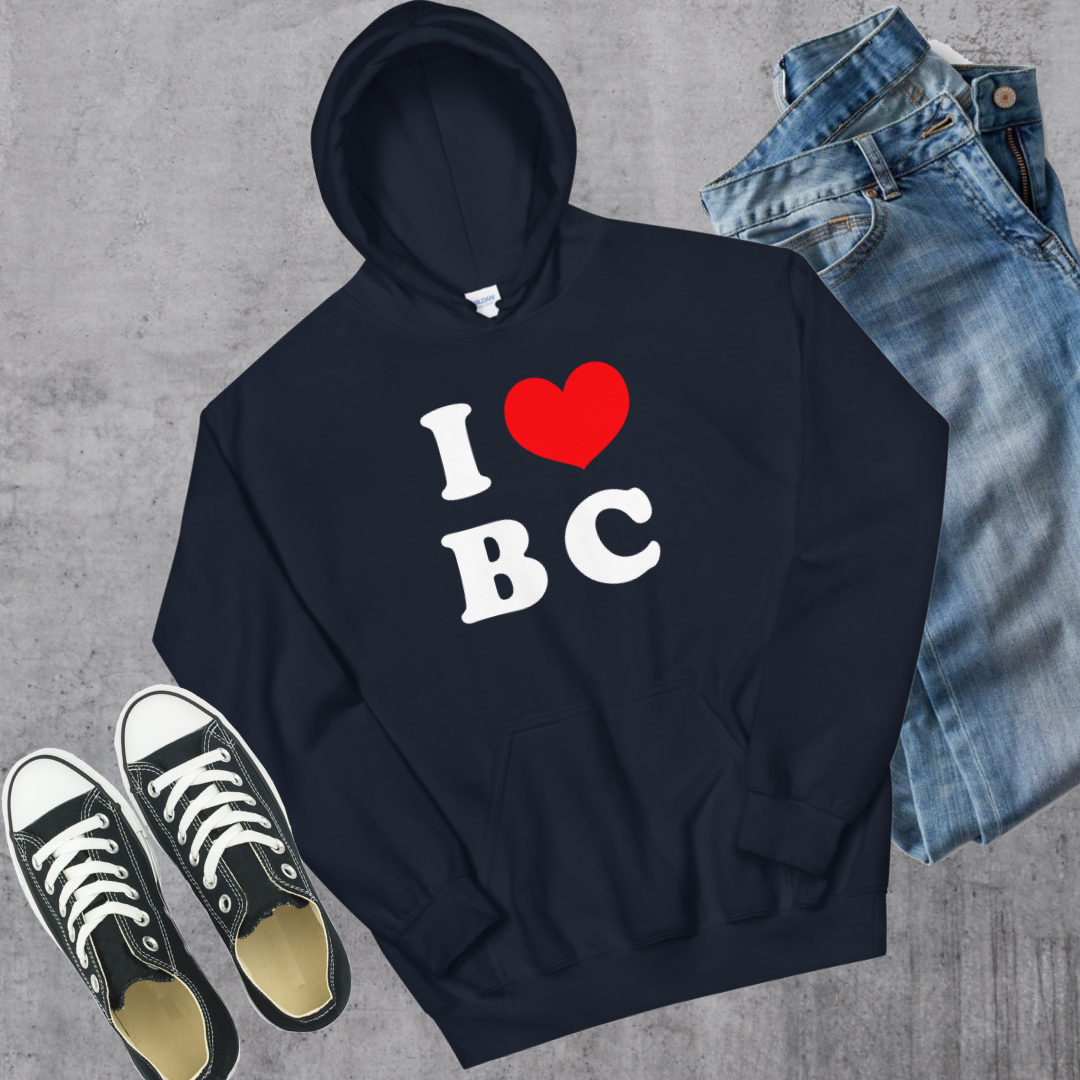I Love BC Hoodie - Navy / S