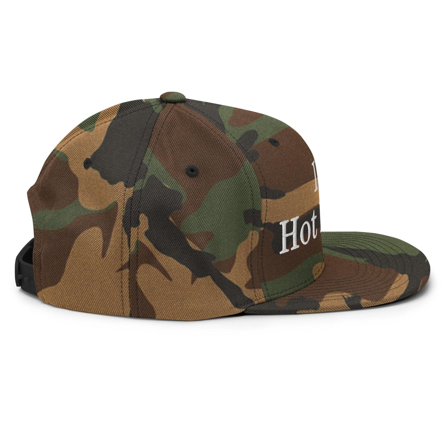 I Love Hot Moms Embroidered Flat Bill Brim Snapback Hat